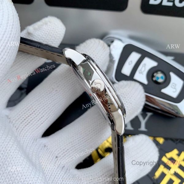 Clone Omega De Ville SS Black Leather Strap Watches 42mm Clone Omega De Ville SS Black Leather Strap Watches 42mm