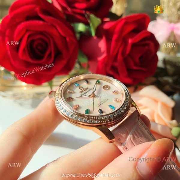 New Replica Omega Ladymatic 36mm Watches Rose Gold Diamond bezel New Replica Omega Ladymatic 36mm Watches Rose Gold Diamond bezel