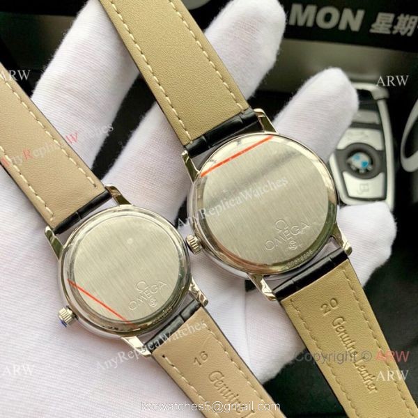 Omega De Ville Black Dial Leather Strap Automatic Watch Omega Couple Watch Omega De Ville Black Dial Leather Strap Automatic Watch Omega Couple Watch