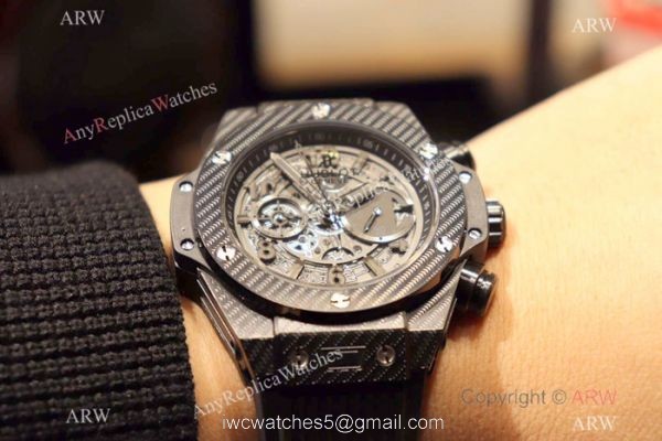 Hublot Big Bang King Chronograph Watch Black Case Rubber Strap Hublot Big Bang King Chronograph Watch Black Case Rubber Strap
