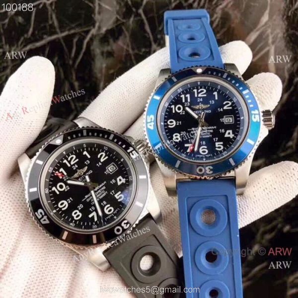 Copy Breitling Superocean II 43mm Watch Blue Dial Blue Rubber Band Copy Breitling Superocean II 43mm Watch Blue Dial Blue Rubber Band