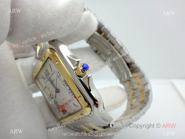Panthere De Cartier Silver Dial Two Tone Men Watch 38mm Panthere De Cartier Silver Dial Two Tone Men Watch 38mm