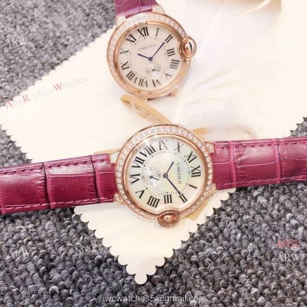 Ballon Bleu De Cartier 36mm watch Diamond Case White MOP Dial Ballon Bleu De Cartier 36mm watch Diamond Case White MOP Dial