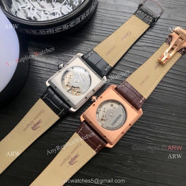 Cartier Tank Moonphase Men Wristwatch Rose Gold Black Dial Cartier Tank Moonphase Men Wristwatch Rose Gold Black Dial