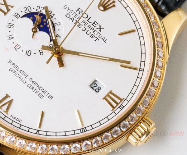 New Copy Rolex Datejust Moonphase Gold Watch Swiss 8217 Movement New Copy Rolex Datejust Moonphase Gold Watch Swiss 8217 Movement