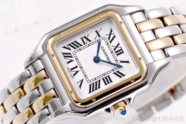 Copy Panthere De Cartier 2-Tone White Dial Watch Swiss Quartz Movement Copy Panthere De Cartier 2-Tone White Dial Watch Swiss Quartz Movement