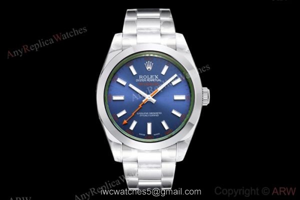 EX Factory Eta2836 Swiss Rolex Milgauss Blue Replica Watch 40mm EX Factory Eta2836 Swiss Rolex Milgauss Blue Replica Watch 40mm