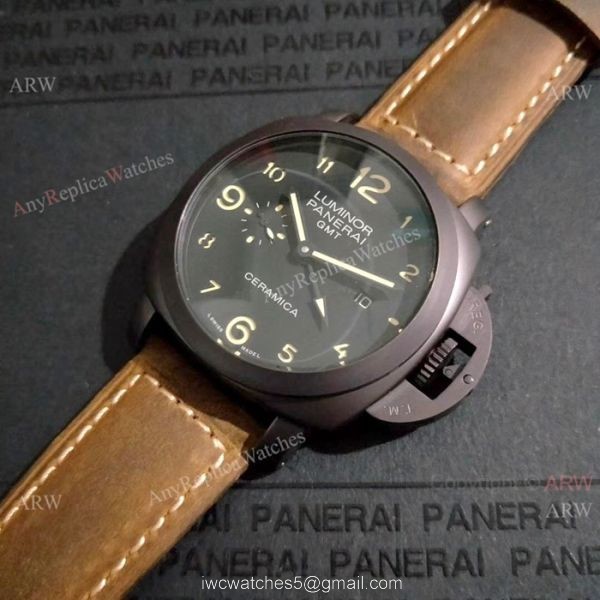 Fake Luminor Panerai GMT Ceramica Black Steel watch PAM0441 Fake Luminor Panerai GMT Ceramica Black Steel watch PAM0441