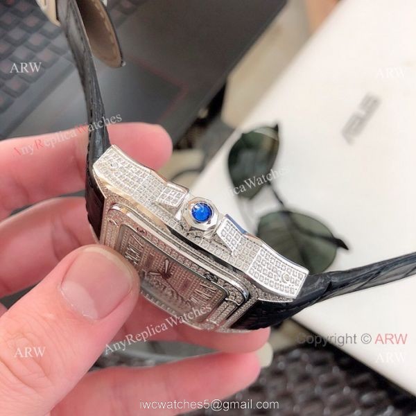 Cartier Santos 100 Diamond Replica Watch SS Full Diamond Cartier Santos 100 Diamond Replica Watch SS Full Diamond