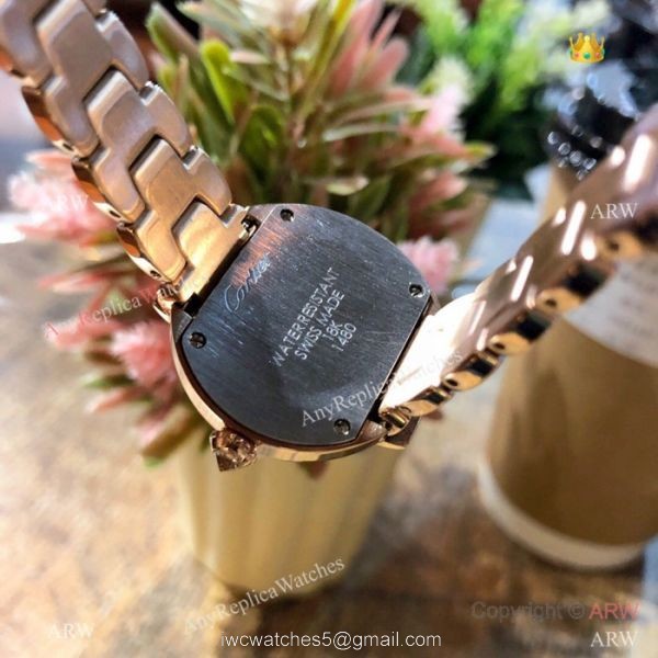 Replica Rotonde de Cartier Watch Lady 28mm Rose Gold Red Face Replica Rotonde de Cartier Watch Lady 28mm Rose Gold Red Face