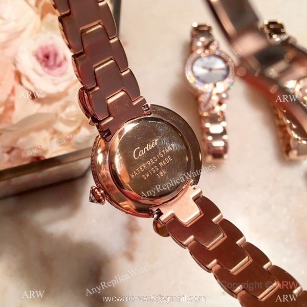 Swiss Quality Cartier Ladies 33mm Watch Rose Gold Sapphire Glass Swiss Quality Cartier Ladies 33mm Watch Rose Gold Sapphire Glass
