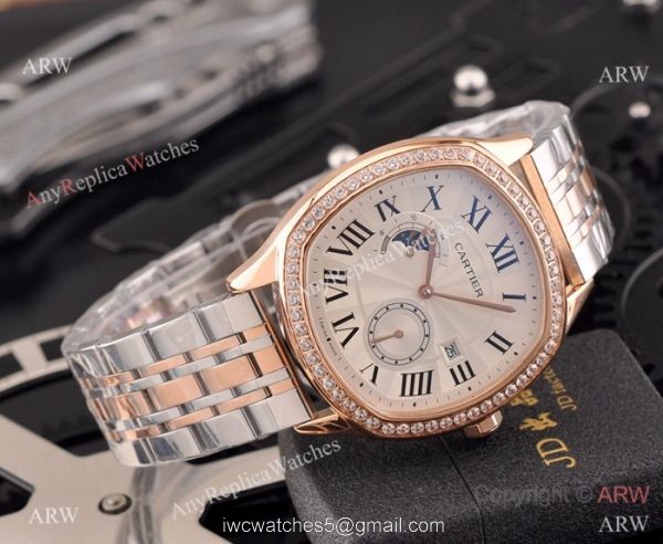 New Copy Cartier Drive de Moonphase Watch White Dial Black Leather Band New Copy Cartier Drive de Moonphase Watch White Dial Black Leather Band