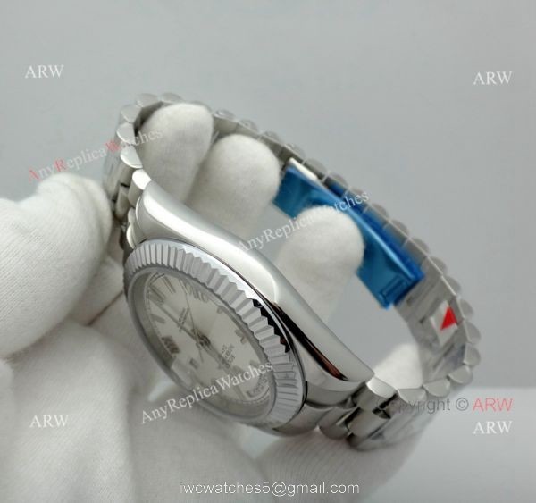 New Rolex Day Date President Replica Stainless Steel White Dial Watch 40mm New Rolex Day Date President Replica Stainless Steel White Dial Watch 40mm