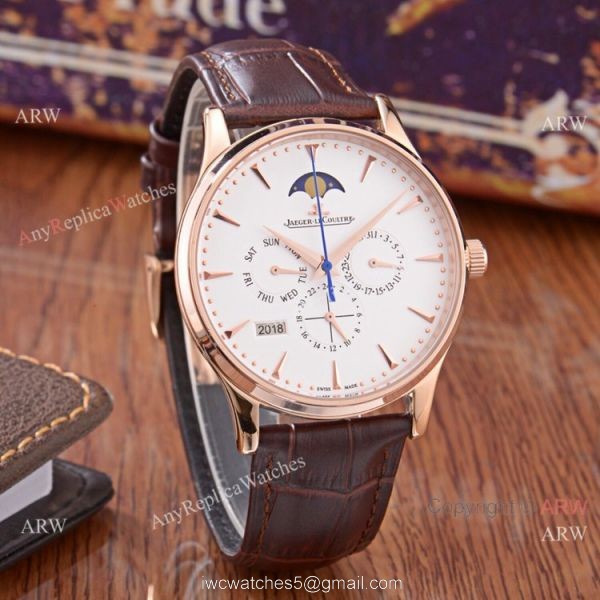 Jaeger-LeCoultre Perpetual Calendar 41mm Watch Replica Rose Gold White Face Jaeger-LeCoultre Perpetual Calendar 41mm Watch Replica Rose Gold White Face