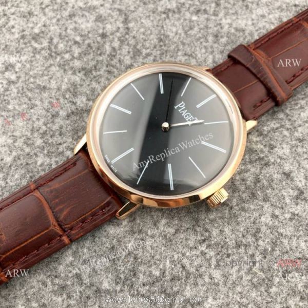 High Quality Piaget Altiplano Men Watches SS Black Dial 42mm High Quality Piaget Altiplano Men Watches SS Black Dial 42mm