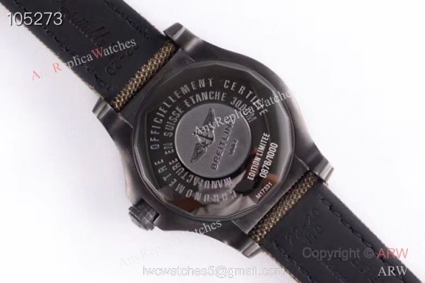 GB Factory Breitling Avenger Seawolf II Boelcke Limited Edition Copy Watch Black Steel Green Band GB Factory Breitling Avenger Seawolf II Boelcke Limited Edition Copy Watch Black Steel Green Band