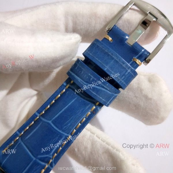 Copy Panerai Luminor Due PAM906 42mm Watch SS Blue Leather Strap Copy Panerai Luminor Due PAM906 42mm Watch SS Blue Leather Strap