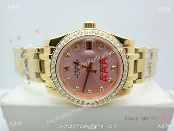 High Quality Rolex Masterpiece All Gold Pink Dial Watch 34mm High Quality Rolex Masterpiece All Gold Pink Dial Watch 34mm