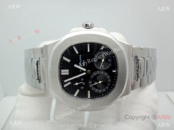 Copy Patek Philippe Nautilus Power Reserve Watch Stainless Steel Black 40mm Copy Patek Philippe Nautilus Power Reserve Watch Stainless Steel Black 40mm