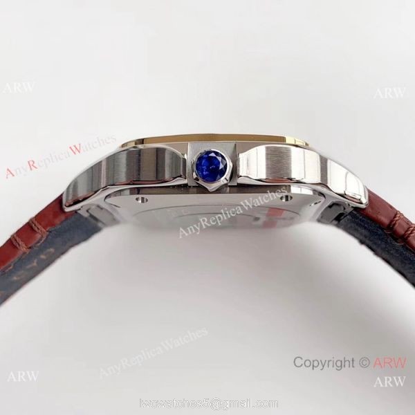 Swiss Replica Cartier Santos Two Tone White Dial Watch HBBv6 Factory Swiss Replica Cartier Santos Two Tone White Dial Watch HBBv6 Factory