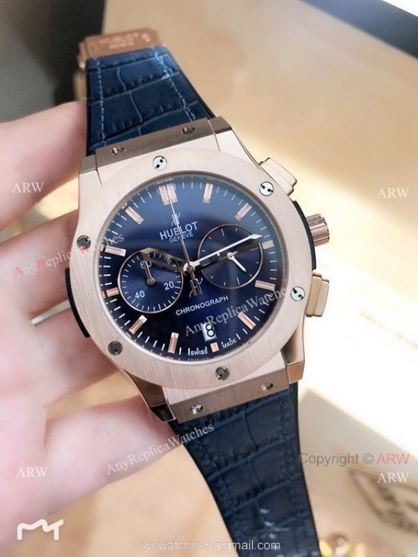 Replica Hublot Classic Fusion Chrono Watches Gray Dial Rose Gold Replica Hublot Classic Fusion Chrono Watches Gray Dial Rose Gold