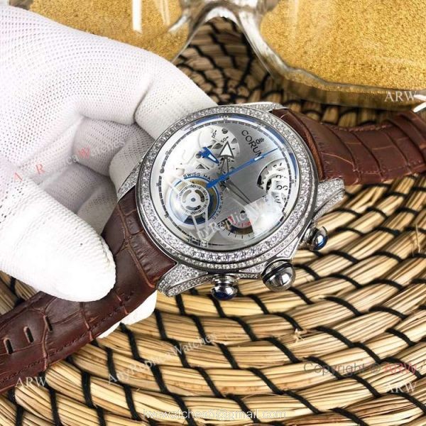 Bubble Chronograph Corum Watch Diamond Case Black Dial Bubble Chronograph Corum Watch Diamond Case Black Dial