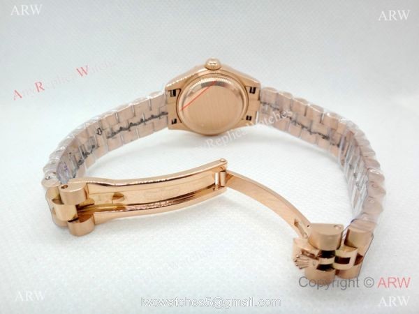 Rose Gold Rolex Presidential Replica Watch 28mm Women Rose Gold Rolex Presidential Replica Watch 28mm Women