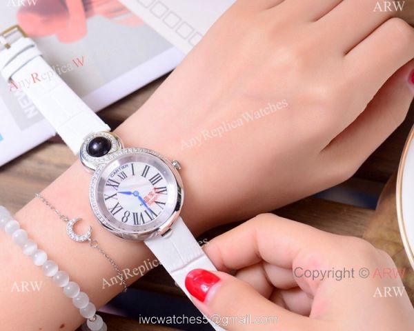High Quality Copy Cartier Women watches Rose Gold Blue Leather Strap High Quality Copy Cartier Women watches Rose Gold Blue Leather Strap