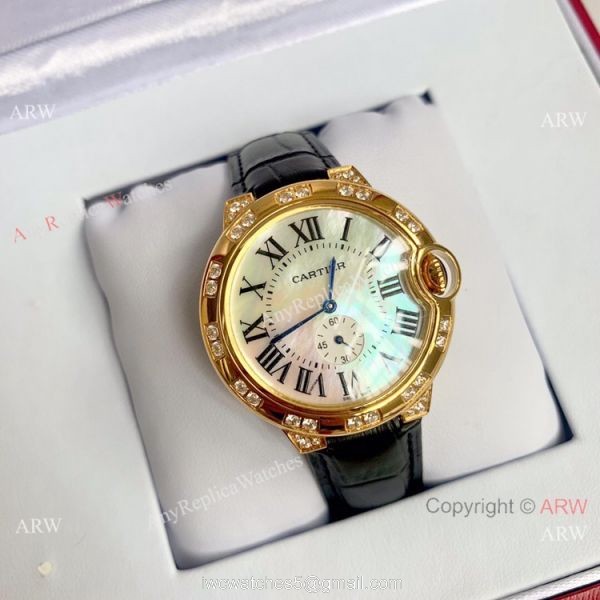 Copy Cartier Ballon Bleu 36mm Watch Yellow Gold White MOP Dial Copy Cartier Ballon Bleu 36mm Watch Yellow Gold White MOP Dial