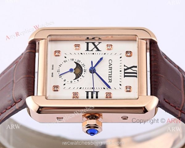 Cartier Tank Solo Moonphase Copy Watch White Dial Black Leather Strap Cartier Tank Solo Moonphase Copy Watch White Dial Black Leather Strap