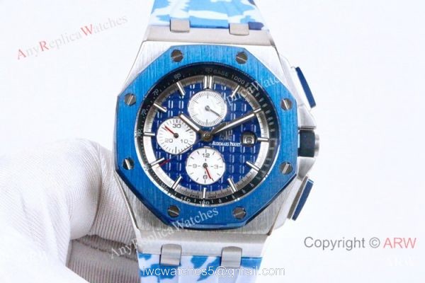 Clone Audemars Piguet Royal Oak Offshore 45mm Watches Brown Face Camouflage strap Clone Audemars Piguet Royal Oak Offshore 45mm Watches Brown Face Camouflage strap