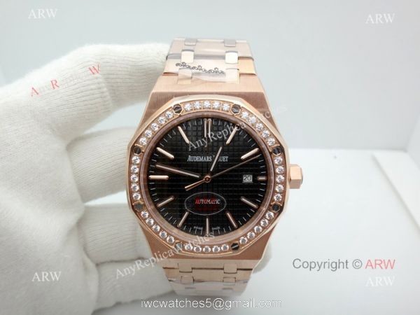 Copy Audemars Piguet Royal Oak Diamond bezel Rose Gold Watch 44MM Copy Audemars Piguet Royal Oak Diamond bezel Rose Gold Watch 44MM