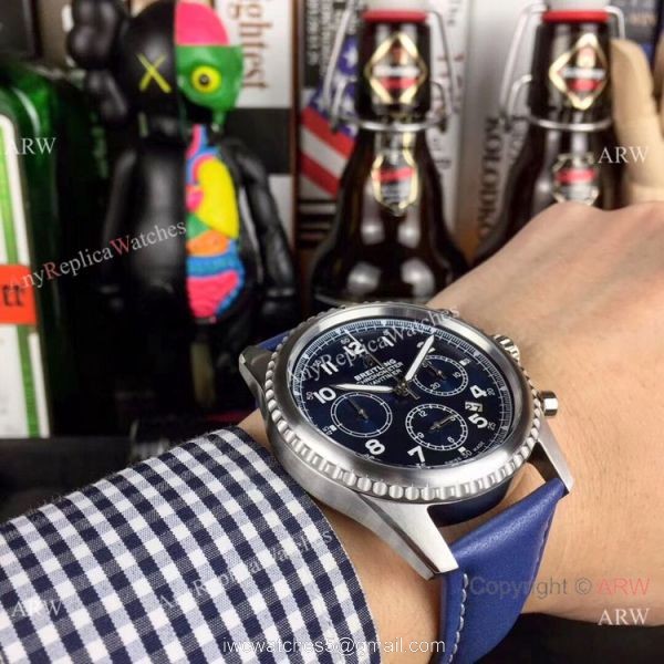 2019 Replica Breitling Navitimer Chronograph Blue Dial Blue Leather Band Watches 2019 Replica Breitling Navitimer Chronograph Blue Dial Blue Leather Band Watches