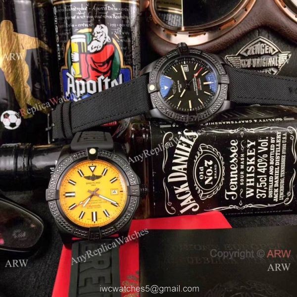 Luxury Copy Breitling Avenger Diamond Bezel Yellow Dial Watches Luxury Copy Breitling Avenger Diamond Bezel Yellow Dial Watches