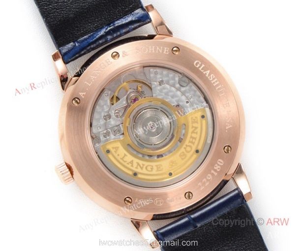 Swiss Grade Copy A.Lange Sohne Saxonia Thin 2892 Watch Rose Gold New Blue Dial Swiss Grade Copy A.Lange Sohne Saxonia Thin 2892 Watch Rose Gold New Blue Dial