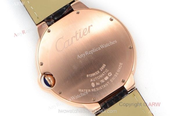 (CR) Swiss Grade 1 Ballon Bleu De Cartier Copy Watch Brown Leather Strap (CR) Swiss Grade 1 Ballon Bleu De Cartier Copy Watch Brown Leather Strap
