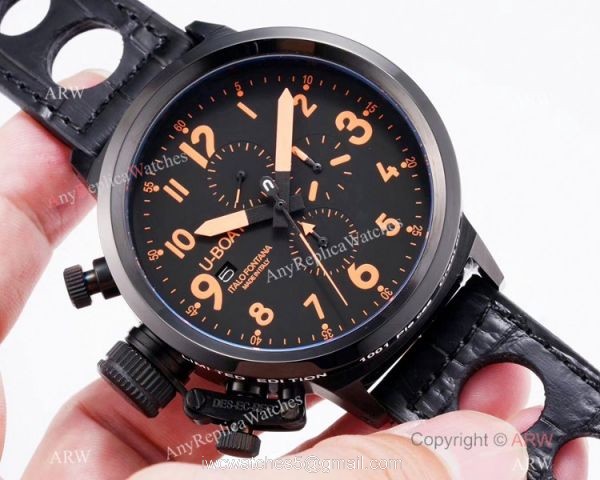 High Quality U Boat U-7750-55 Flightdeck Watch Black Case Yellow Markers High Quality U Boat U-7750-55 Flightdeck Watch Black Case Yellow Markers