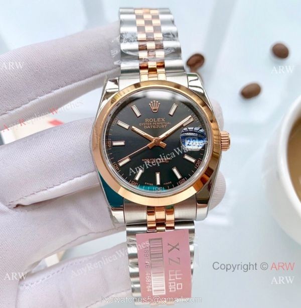 New Replica Rolex oyster perpetual Datejust Watch 2-Tone Rose Gold Black Dial New Replica Rolex oyster perpetual Datejust Watch 2-Tone Rose Gold Black Dial