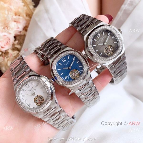 New Copy Patek Philippe Nautilus Womens 34mm Watch with Blue Tourbillon Dial New Copy Patek Philippe Nautilus Womens 34mm Watch with Blue Tourbillon Dial