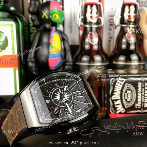Replica Franck Muller Vanguard Yachting watch Black Dial Gray Gummy Band Replica Franck Muller Vanguard Yachting watch Black Dial Gray Gummy Band