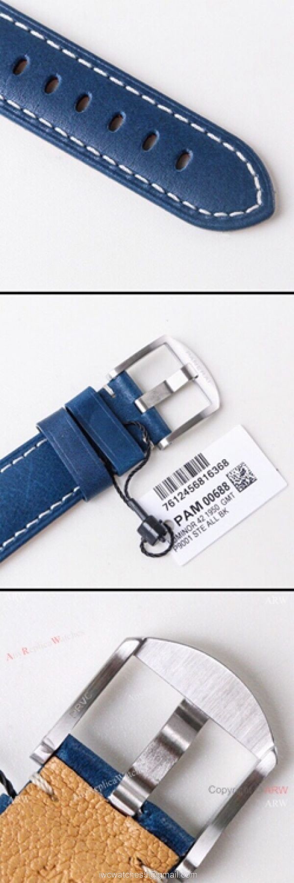 (VS) Copy Panerai Luminor 1950 GMT Blue Dial PAM 688 Watch Swiss Panerai Bracelet (VS) Copy Panerai Luminor 1950 GMT Blue Dial PAM 688 Watch Swiss Panerai Bracelet