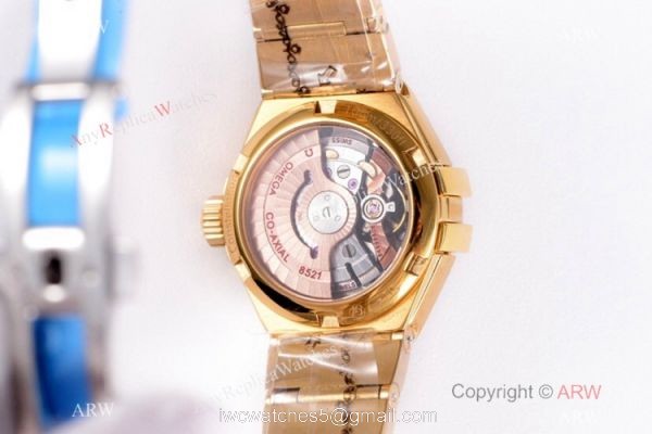Swiss Replica Omega Constellation 27mm Watch Yellow Gold Pink MOP Dial Swiss Replica Omega Constellation 27mm Watch Yellow Gold Pink MOP Dial