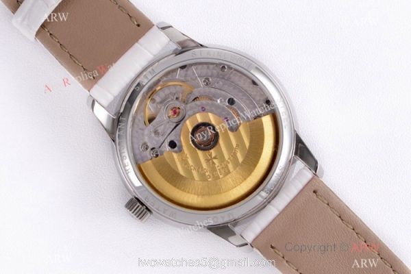 (VC) Swiss Grade Vacheron Constantin Patrimony Watch Vacheron Constantin Geneve Fake White Leather Strap (VC) Swiss Grade Vacheron Constantin Patrimony Watch Vacheron Constantin Geneve Fake White Leather Strap