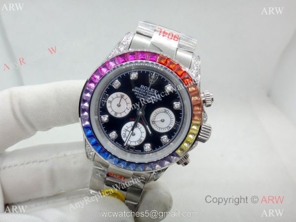 Rolex Daytona Rainbow Replica Watch Stainless Steel Chronograph 40mm Rolex Daytona Rainbow Replica Watch Stainless Steel Chronograph 40mm