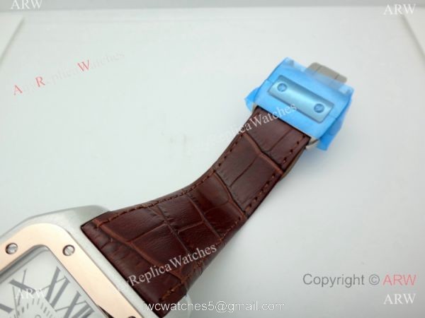 Swiss Replica Cartier Santos de 2-Tone Rose Gold Automatic Watch Swiss Replica Cartier Santos de 2-Tone Rose Gold Automatic Watch