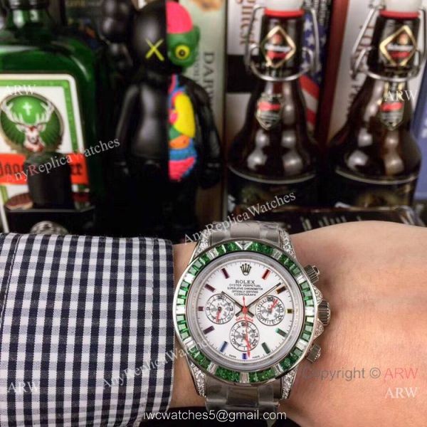 Fake Rolex with Diamond Bezel Stainless Steel Daytona Watch Fake Rolex with Diamond Bezel Stainless Steel Daytona Watch