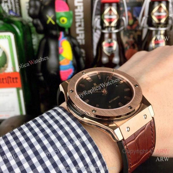 AAA Copy Hublot Classic Fusion 43mm Rose Gold Grey Face Watches AAA Copy Hublot Classic Fusion 43mm Rose Gold Grey Face Watches