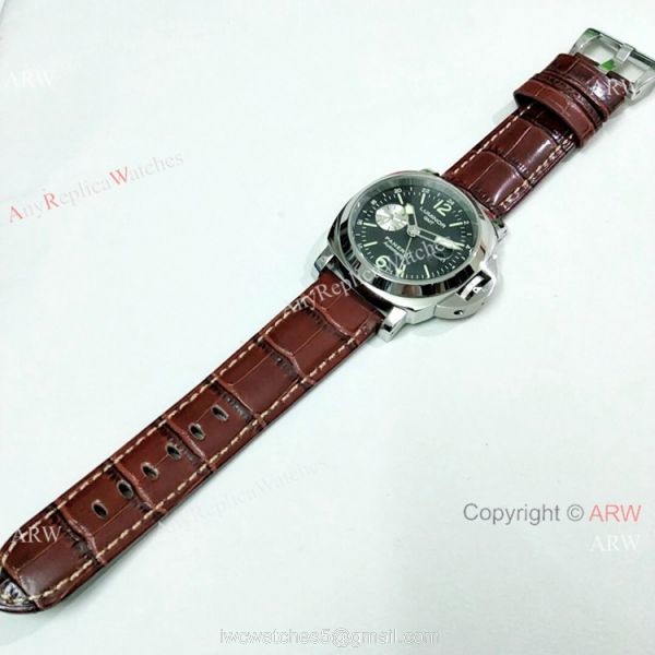 Fake Panerai Luminor GMT PAM00088 Watch Ss Brown Leather Band Fake Panerai Luminor GMT PAM00088 Watch Ss Brown Leather Band
