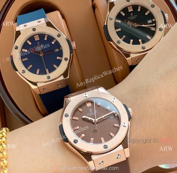 Copy Hublot Classic Fusion Lady Quartz Watch Rose Gold Brown Face Copy Hublot Classic Fusion Lady Quartz Watch Rose Gold Brown Face