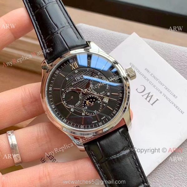IWC Portugieser Annual Calendar Watches White Dial Black Leather Strap IWC Portugieser Annual Calendar Watches White Dial Black Leather Strap